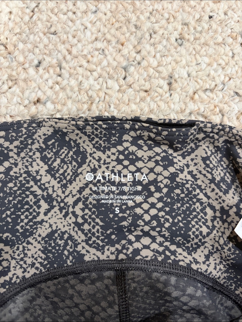 Athleta Snake Print Leggings - Black & Cream - Picture 2 of 3